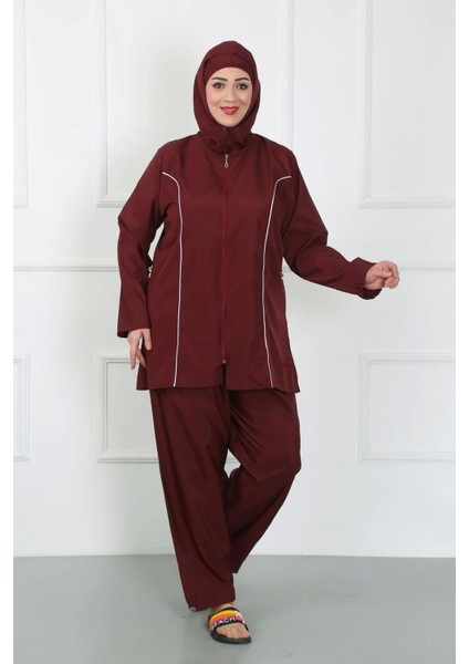 Moda Büyük Beden Tesettür Büyük Mayo Bordo fiyatları