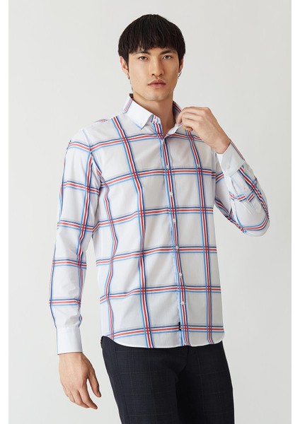 Erkek Kırmızı Paşa Yaka Regular Fit Spor Gömlek GM22Y221025_E24 indirimleri