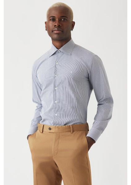 Erkek Lacivert Regular Fit Likralı Basic Klasik Gömlek GM22K222056_C39 modelleri