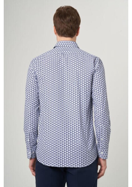 Erkek Lacivert Regular Fit Klasik Yaka Uzun Kol Spor Gömlek GM22Y221032_K39 fiyatları