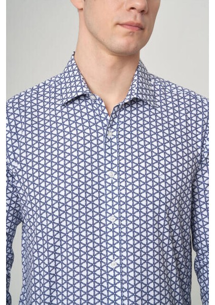 Erkek Lacivert Regular Fit Klasik Yaka Uzun Kol Spor Gömlek GM22Y221032_K39 modelleri