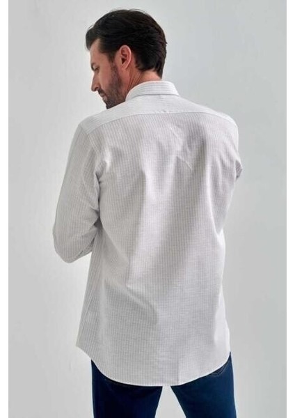 Erkek Gri Keten Pamuk Spor Uzun Kollu Gömlek GM22Y221028_C55 fiyatları