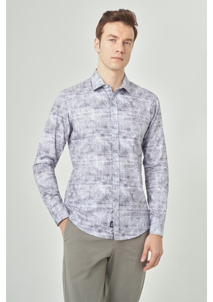 Slim Fit Gri Klasik Spor Erkek Gömlek GM22Y221038_K55 modelleri