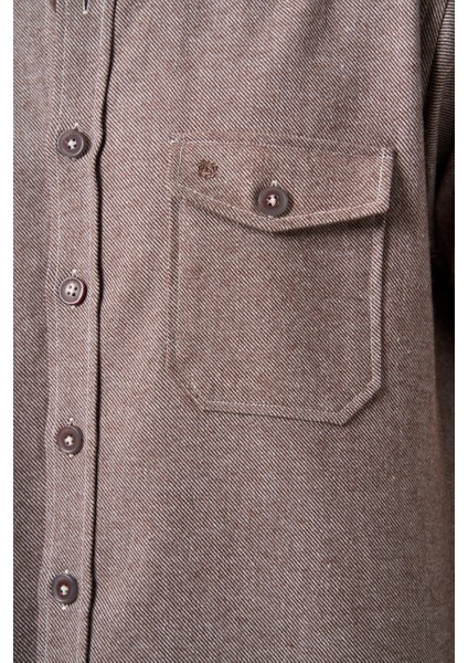 Erkek Kahve Regular Fit Oduncu Tarzı Uzun Kol Gömlek GM22K222079_D11 modelleri