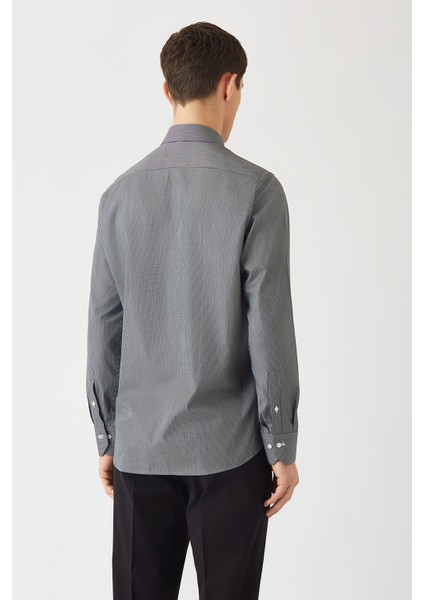 Erkek Siyah Pamuk Regular Fit Klasik Uzun Kol Gömlek GM22K222069_C99 fiyatları