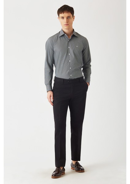 Erkek Siyah Pamuk Regular Fit Klasik Uzun Kol Gömlek GM22K222069_C99 fırsatları