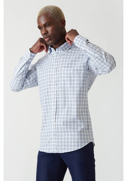 Erkek Lacivert Paşa Yaka Regular Fit Şık Spor Gömlek GM22Y221023_E39 fırsatları