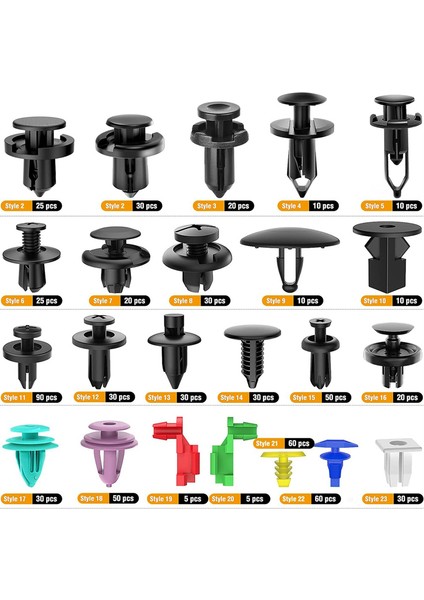 725PCS Araba Push Tutma Klipsleri ve Otomatik Bağlantı Elemanları Çeşitler - 23 Yaygın Boyutlar Kablo Bağları ile Tampon Mudguard Perçinleri (Yurt Dışından) fiyatları