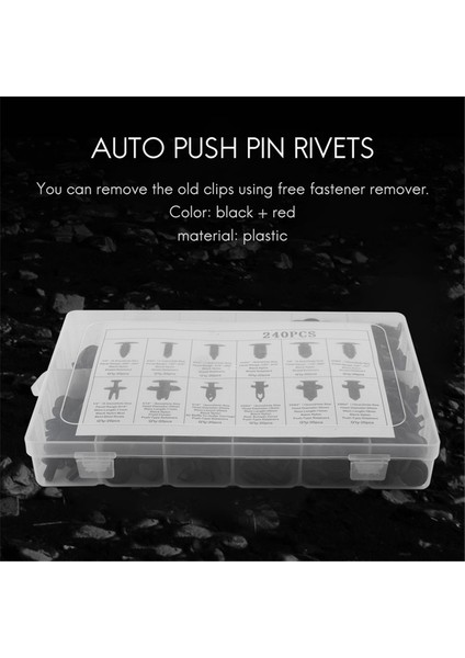 240PC Tampon Tutucu Klipsler Araba Perçinleri Bağlantı Elemanları Push Tutan Kiti Otomatik Push Pim Perçinleri Set Kapı Trim Paneli Çamurluk Klipsleri (Yurt Dışından)