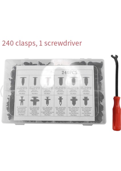 240PC Tampon Tutucu Klipsler Araba Perçinleri Bağlantı Elemanları Push Tutan Kiti Otomatik Push Pim Perçinleri Set Kapı Trim Paneli Çamurluk Klipsleri (Yurt Dışından) fırsatları