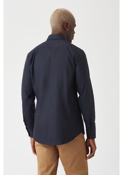 Modern Fit Lacivert Basic Klasik Erkek Gömlek GM22Y221142_D39 fiyatları