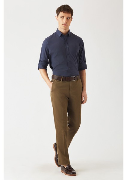 Haki Saten 4 Cepli Spor Erkek Pantolon PNS22K22222_D49