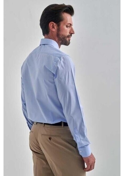 Modern Fit Mavi Basic Klasik Erkek Gömlek GM22Y221142_D35 fiyatları