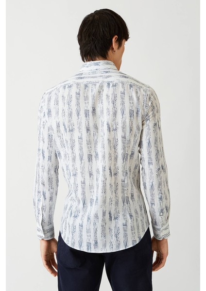 Slim Fit Lacivert Paşa Yaka Spor Erkek Gömlek GM22Y221149_E39 fiyatları