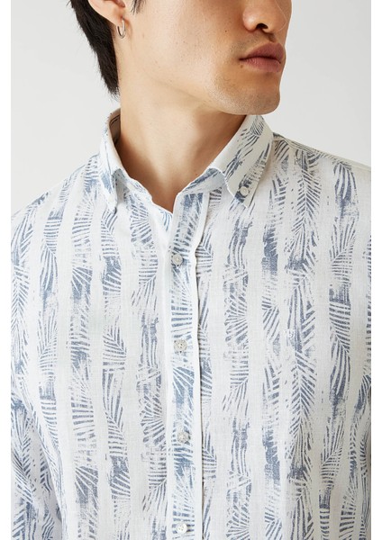 Slim Fit Lacivert Paşa Yaka Spor Erkek Gömlek GM22Y221149_E39 modelleri