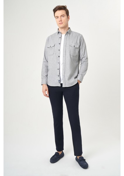 Regular Fit Gri Ekose Oduncu Erkek Gömlek GM22K222079_K55 fırsatları