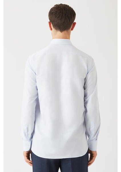 Regular Fit Mavi Klasik C Yaka Uzun Kollu Erkek Gömlek GM22K222130_D35 fiyatları