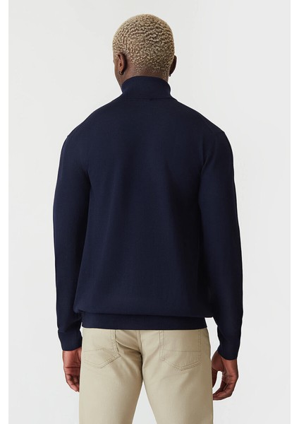 Regular Fit Tam Balıkçı Yaka Lacivert Erkek Triko TR20K20201_D39 fiyatları