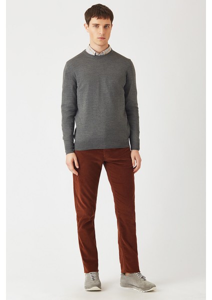 Akrilik Yün Bisiklet Yaka Gri Erkek Triko TR22K22200_D55 fırsatları