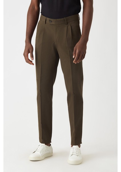 Haki Çift Pileli 4 Cepli Spor Erkek Pantolon PNS22K22225_D49 fırsatları