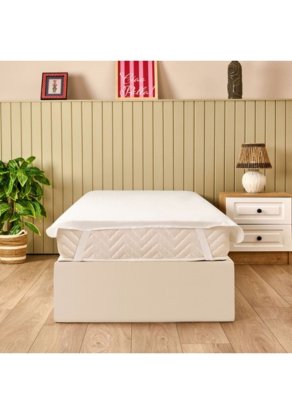 Soft Sane Basic Tek Kişilik Sıvı Geçirmez Lastikli Alez - Beyaz - 100X200 cm