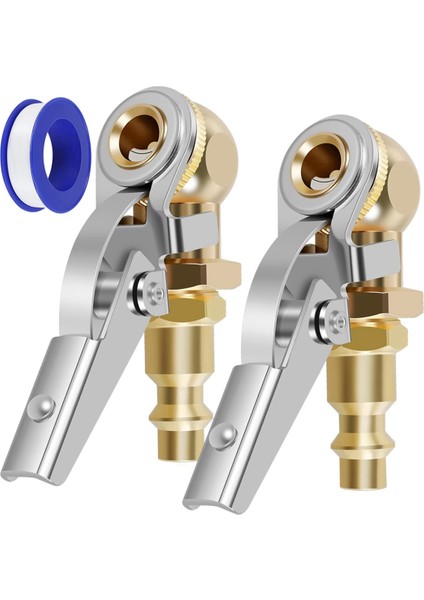 2 Adet Kapalı Bilyalı Lastik 1/4 Inç Fnpt Kapalı Akışlı Lastik Şişirme Hava Araba Lastik Şişirme Pompa Valf Konnektörü (Yurt Dışından)