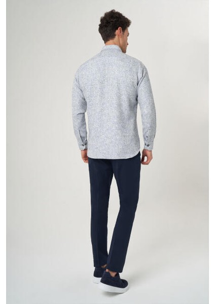 Regular Fit Mavi Flanel Erkek Gömlek GM23Y231072_D35 fiyatları