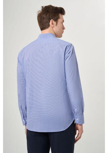 Regular Fit Mavi Basic Spor Erkek Gömlek GM23Y231113_D35 fiyatları