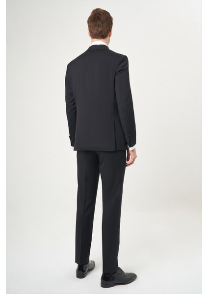Regular Fit Drop 6 Siyah Erkek Yün Smokin Takım PSM20Y20120_D99 fiyatları