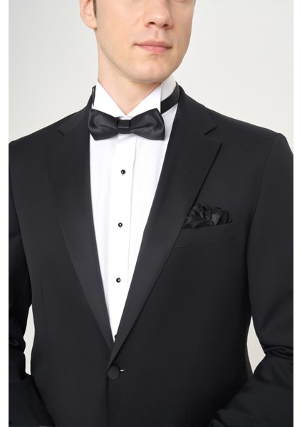 Regular Fit Drop 6 Siyah Erkek Yün Smokin Takım PSM20Y20120_D99 modelleri