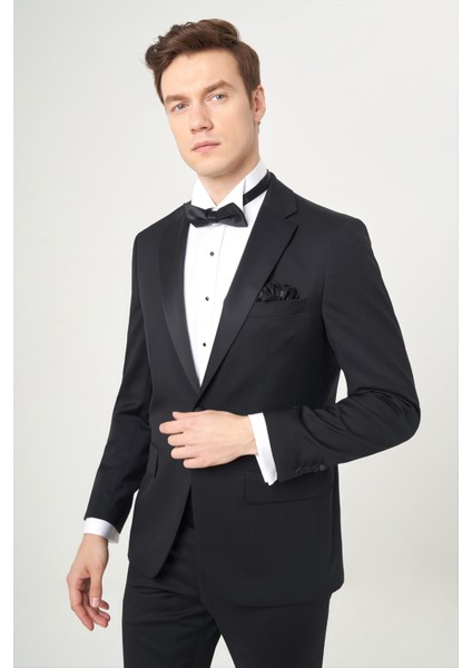 Regular Fit Drop 6 Siyah Erkek Yün Smokin Takım PSM20Y20120_D99 fırsatları