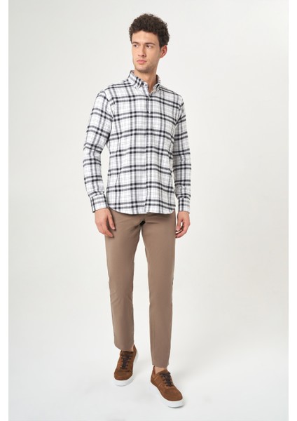 Regular Fit Kışlık Siyah Flanel Erkek Gömlek GM22K222134_D99