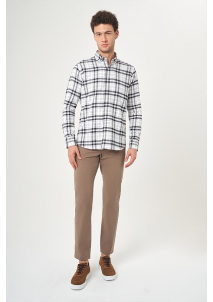 Regular Fit Kışlık Siyah Flanel Erkek Gömlek GM22K222134_D99 fırsatları