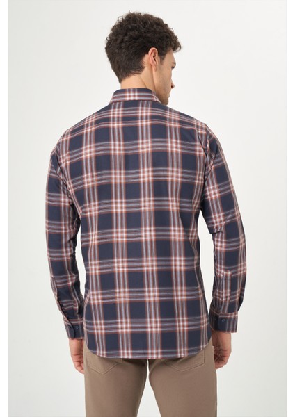 Regular Fit Ekoseli Kahve Spor Erkek Gömlek GM22K222109_D11 fiyatları