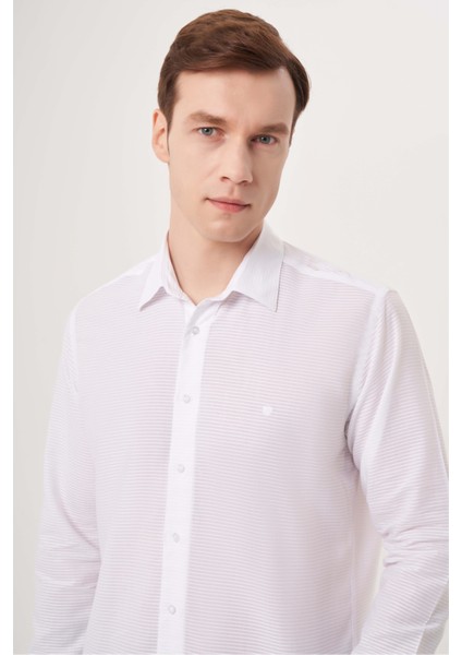Regular Fit Beyaz Basic Spor Erkek Gömlek GM23Y231089_D01 modelleri