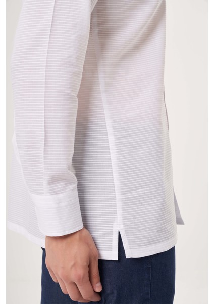 Regular Fit Beyaz Basic Spor Erkek Gömlek GM23Y231089_D01 fırsatları