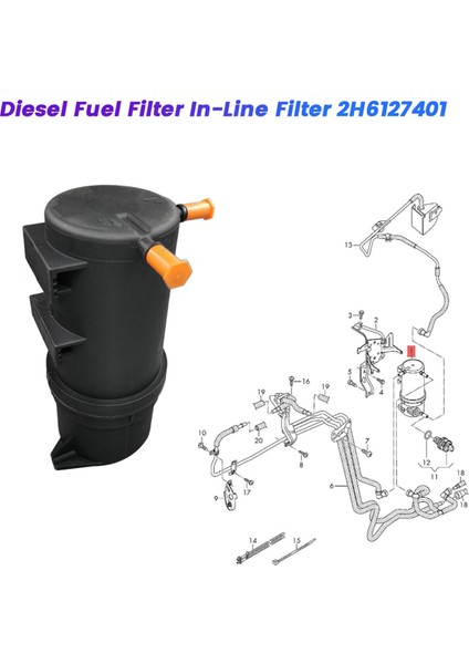 Volkswagen Amarok Için Araba Dizel Yakıt Filtresi Sıralı Filtre 2H6127401 2017-2022 Dizel Filtre Elemanları 2h6 127 401 (Yurt Dışından) fiyatları