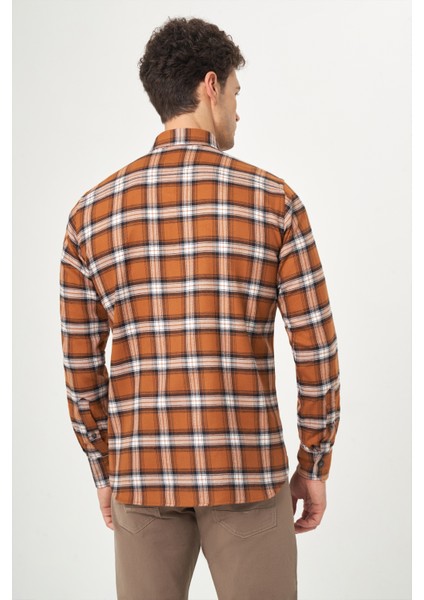 Regular Fit Kışlık Flanel Kahve Erkek Gömlek GM22K222102_D11 fiyatları