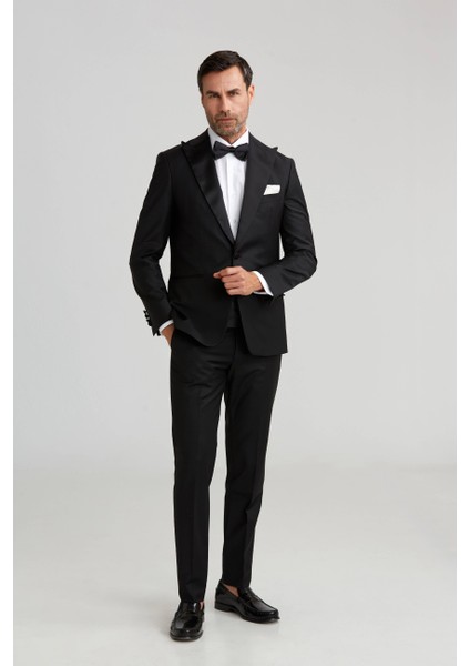 Çıkma Yaka Siyah Erkek Smokin Takım SM23Y22202_D99 modelleri