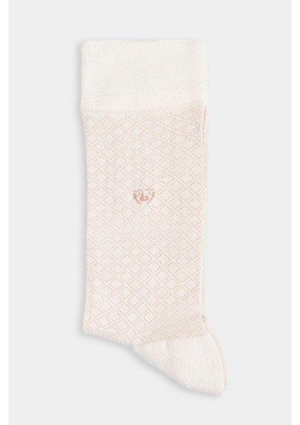 Erkek Bambu Desenli Bej Uzun Soket Çorap CRBMB23Y103_D07