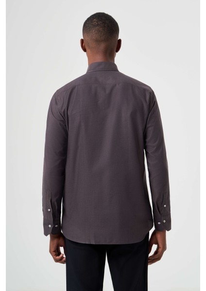 Regular Fit Koyu Kahve Basic Erkek Gömlek GM23K232058_D12 fiyatları