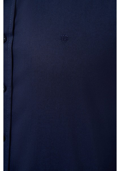 Regular Fit Paşa Yaka Lacivert Spor Basic Erkek Gömlek GM23K232026_D39 modelleri