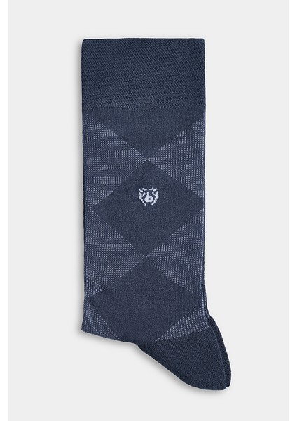 Erkek Baklava Desenli Bambu Dikişsiz Uzun Soket Çorap Antrasit Gri CRBMB23Y102_58-1