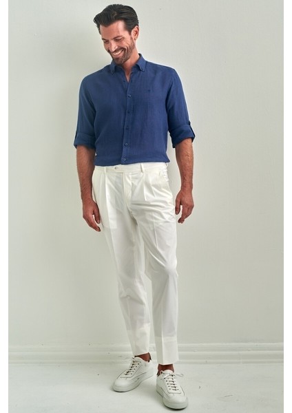 Beyaz Gabardin 4 Cepli Spor Erkek Pantolon PNS22Y22102_D01 modelleri