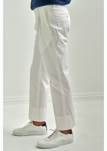 Beyaz Gabardin 4 Cepli Spor Erkek Pantolon PNS22Y22102_D01 fırsatları