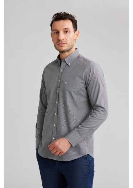 Regular Fit Siyah Basic Erkek Gömlek GM23K232030_D99 modelleri