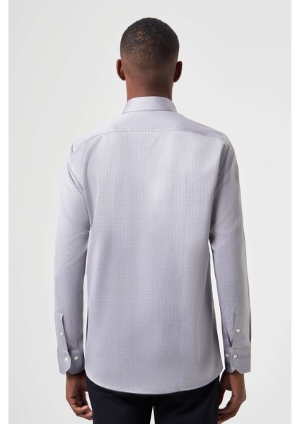 Regular Fit Paşa Yaka Gri Spor Erkek Gömlek GM23K232017_D55 fiyatları