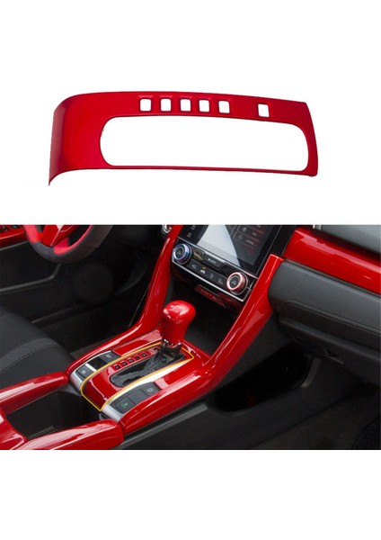 Honda Civic 2016-2021 Için Kırmızı Iç Dişli Vites Kutusu Paneli Kalıplama Kaplaması (Yurt Dışından) fiyatları