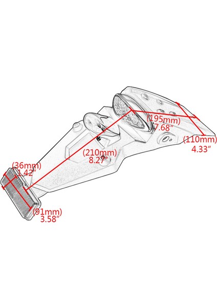 Evrensel Motosiklet Arka Çamurluk Çamurluk Yamaha Çamurlu LED Kuyruk Işığı (Yurt Dışından) indirimleri