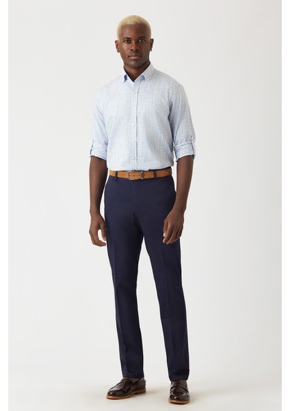 Erkek Mavi Pamuk Regular Fit Spor Gömlek GM22K222027_K35 fırsatları